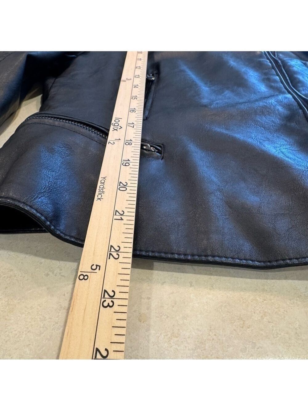 Philomena Petti New York Faux Leather Motorcycle Jacket Large - Picture 7 of 7